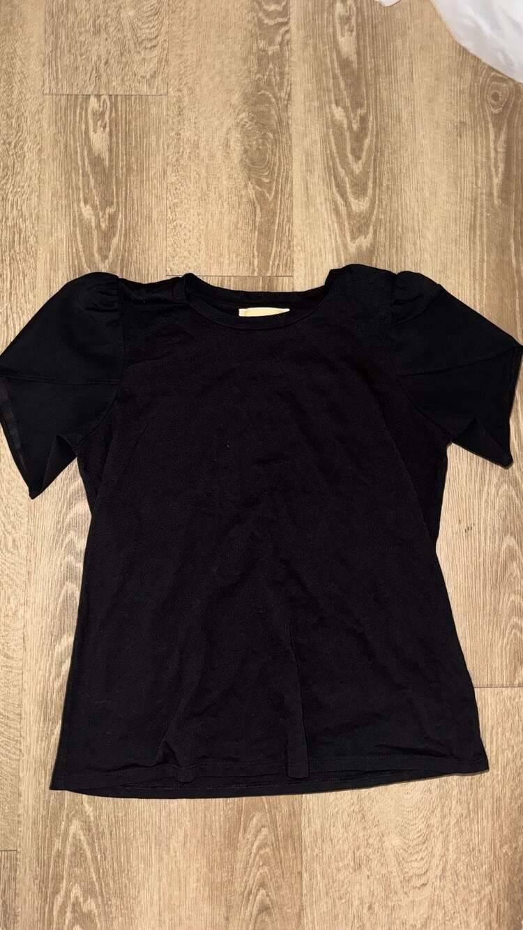 Michael Michael Kors Puff Sleeve Top Size M Black
